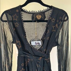 Black Sheer Star Patterned Dress